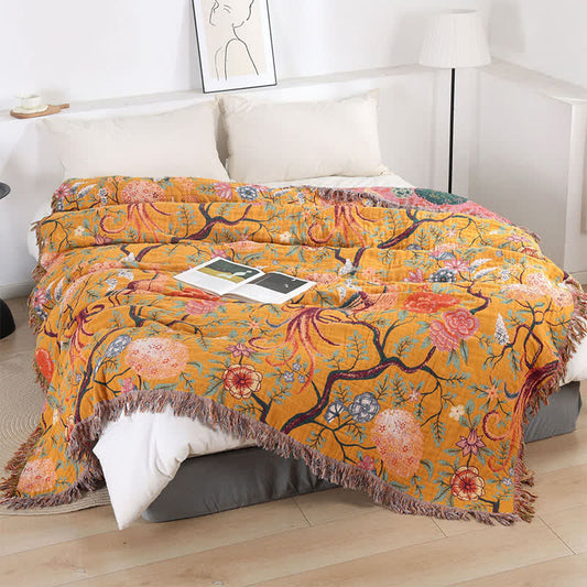 Ownkoti Exotic Garden 4-Layer Cotton Muslin Bedspread Quilt - King - image 0