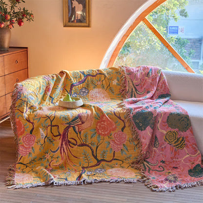 Ownkoti Exotic Garden 4-Layer Cotton Muslin Bedspread Quilt - image 5