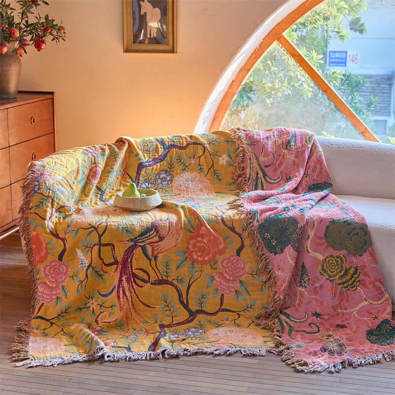 Ownkoti Exotic Garden 4-Layer Cotton Muslin Bedspread Quilt - image 5
