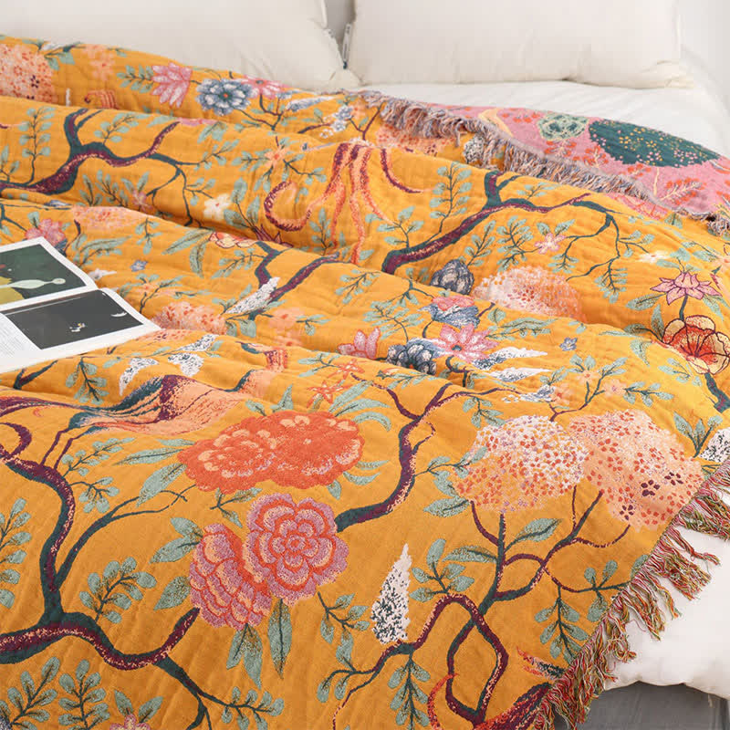 Ownkoti Exotic Garden 4-Layer Cotton Muslin Bedspread Quilt - image 7