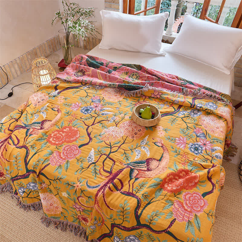 Ownkoti Exotic Garden 4-Layer Cotton Muslin Bedspread Quilt - image 2