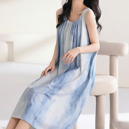 Ownkoti Sky Blue Sleeveless Padded Lounge Dress - image 3