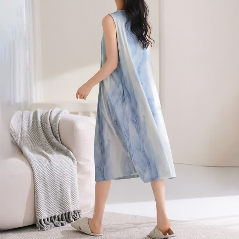 Ownkoti Sky Blue Sleeveless Padded Lounge Dress - image 9