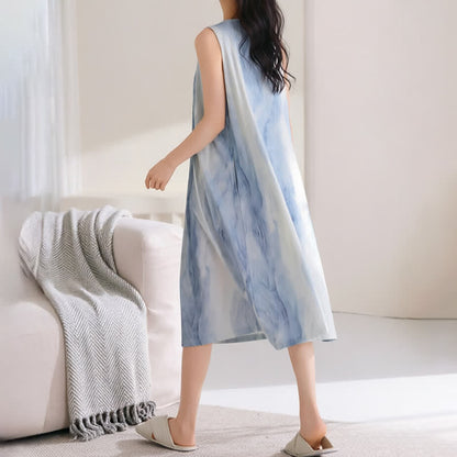 Ownkoti Sky Blue Sleeveless Padded Lounge Dress - image 9