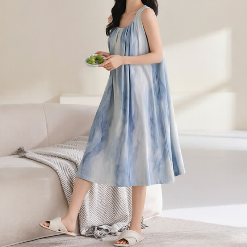 Ownkoti Sky Blue Sleeveless Padded Lounge Dress - image 8