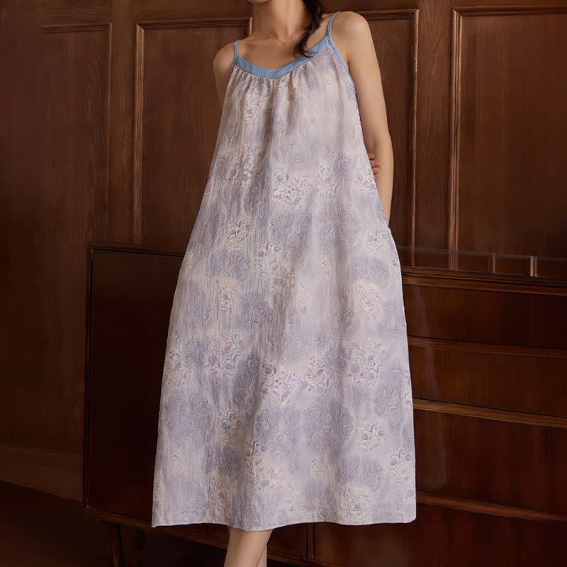 Ownkoti Lavender V-Neck Sleeveless Lounge Dress - image 5