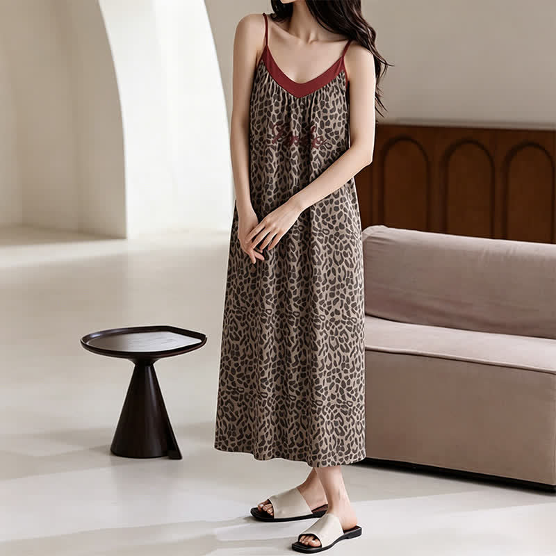 Ownkoti Leopard Print Cotton Night Dress - image 4