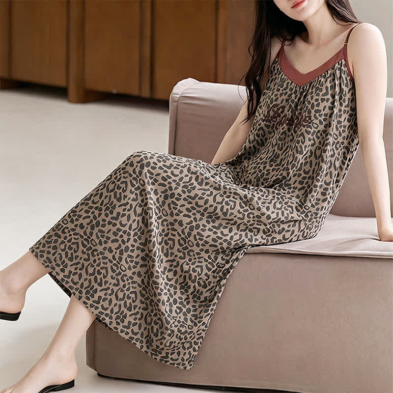 Ownkoti Leopard Print Cotton Night Dress - image 5