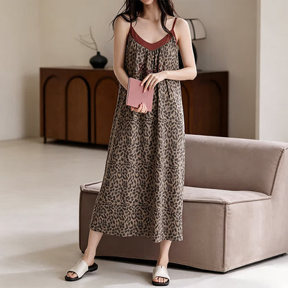 Ownkoti Leopard Print Cotton Night Dress - image 2