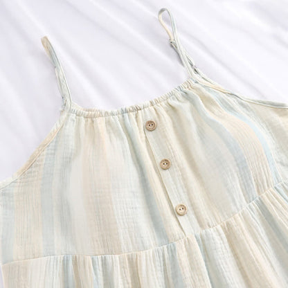 Ownkoti Pastel Stripe Cotton Tiered Cami Nightgown - image 2