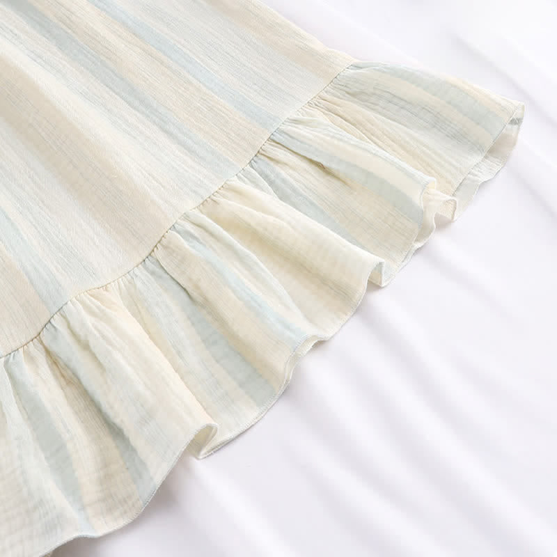 Ownkoti Pastel Stripe Cotton Tiered Cami Nightgown - image 3
