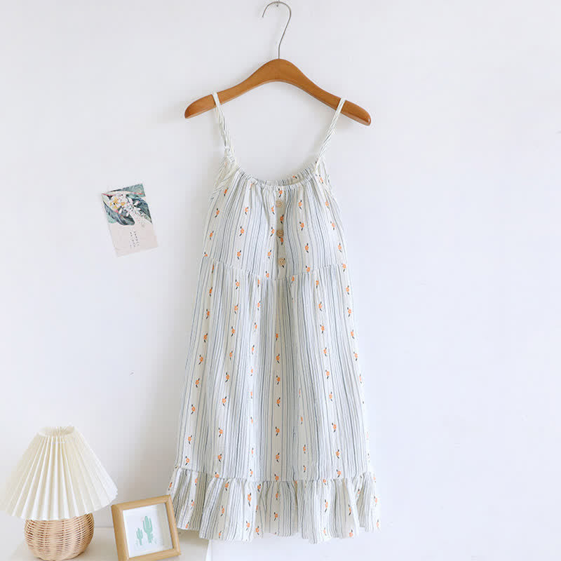 Ownkoti Sweet Floral Cotton Ruffle Cami Nightdress - image 2