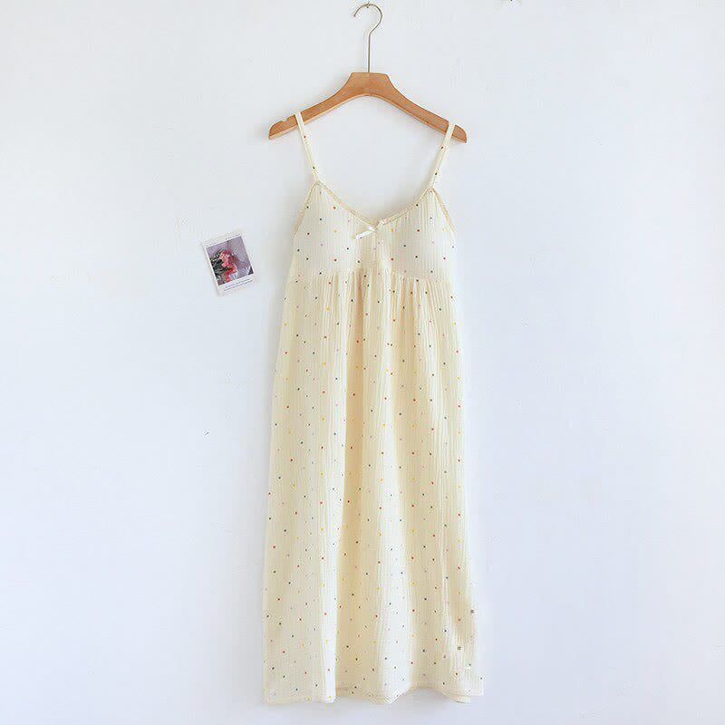 Ownkoti Rainbow Dot Cotton Gauze Lounge Dress - image 1