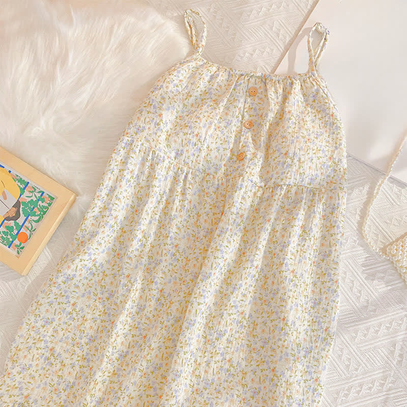 Ownkoti Floral & Leaf Cotton Ruffle Lounge Dress - image 4