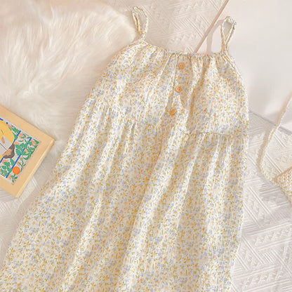 Ownkoti Floral & Leaf Cotton Ruffle Lounge Dress - image 4