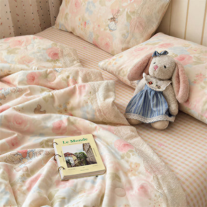 Ownkoti Cream Lace Bunny Cotton Bedding Set - image 2