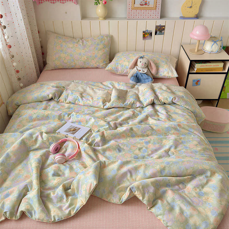 Ownkoti Lace Greenery Cotton Bedding Set - Colorful - Queen - Bedding Set - image 1