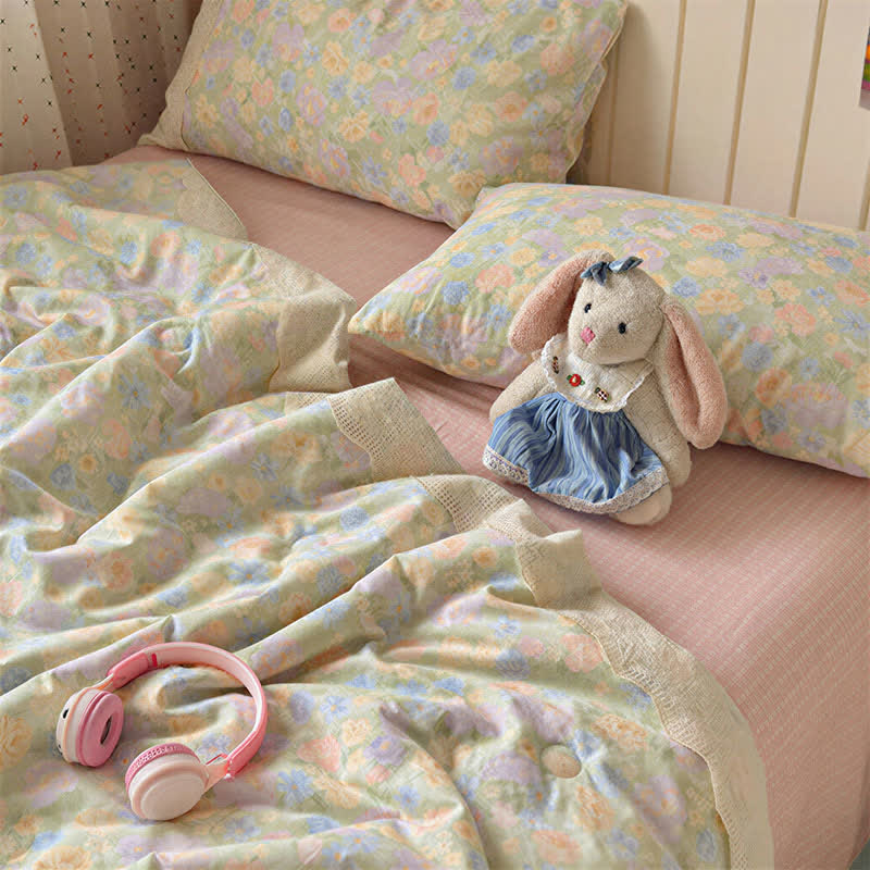 Ownkoti Lace Greenery Cotton Bedding Set - image 2