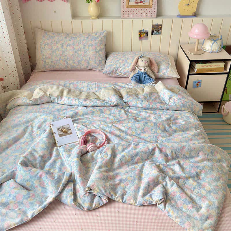 Ownkoti Lace Romance Cotton Bedding Set - Colorful - Queen - Bedding Set - image 1