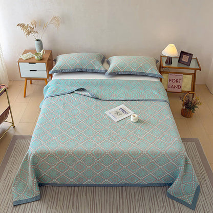 Ownkoti 3-Layer Cotton Gauze Jacquard Bedspread Quilt - image 3