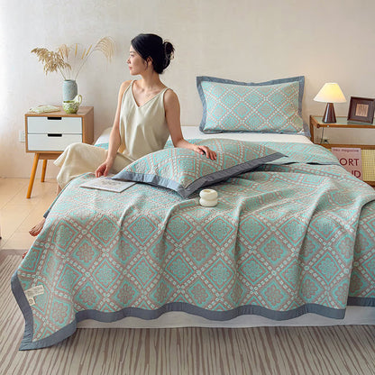 Ownkoti 3-Layer Cotton Gauze Jacquard Bedspread Quilt - image 6