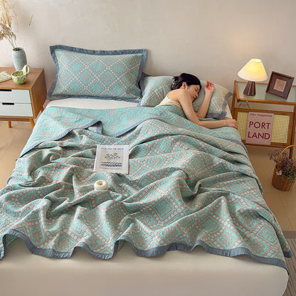 Ownkoti 3-Layer Cotton Gauze Jacquard Bedspread Quilt - image 4