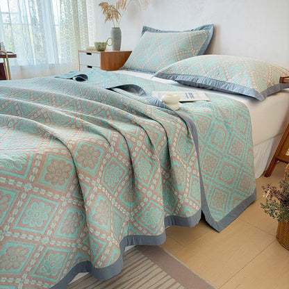 Ownkoti 3-Layer Cotton Gauze Jacquard Bedspread Quilt - image 8