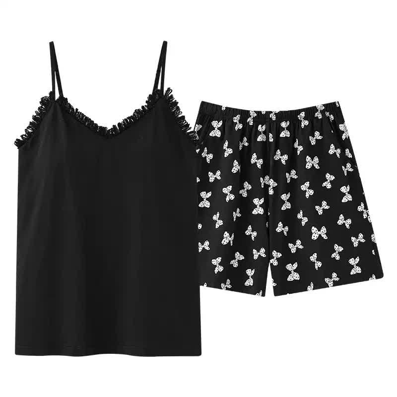Ownkoti Cami & Bow Print Shorts Pajama Set - image 1