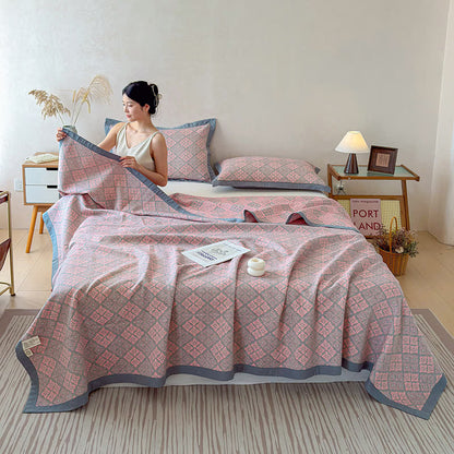 Ownkoti Cotton Gauze Yarn-Dyed Reversible Bedspread Quilt - image 2