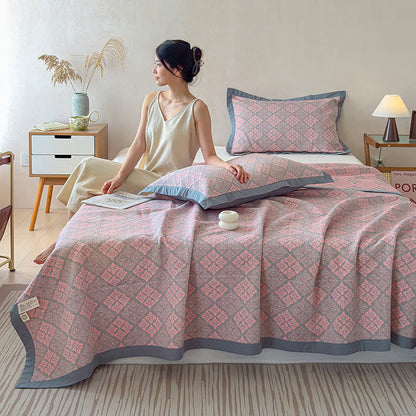 Ownkoti Cotton Gauze Yarn-Dyed Reversible Bedspread Quilt - image 3