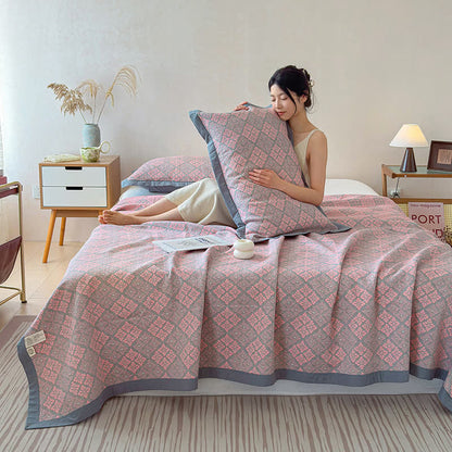 Ownkoti Cotton Gauze Yarn-Dyed Reversible Bedspread Quilt - image 4