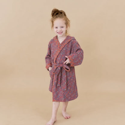 Ownkoti Vintage Geometric Kids' Cotton Kimono Robe - image 2