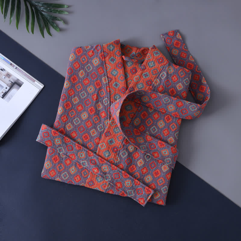 Ownkoti Vintage Geometric Kids' Cotton Kimono Robe - image 3