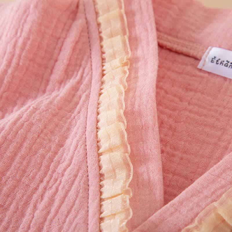 Ownkoti Ruffle Trim Kids' Cotton Muslin Robe - image 8