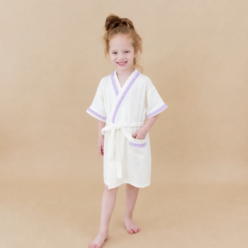 Ownkoti Ruffle Trim Kids' Cotton Muslin Robe - image 10