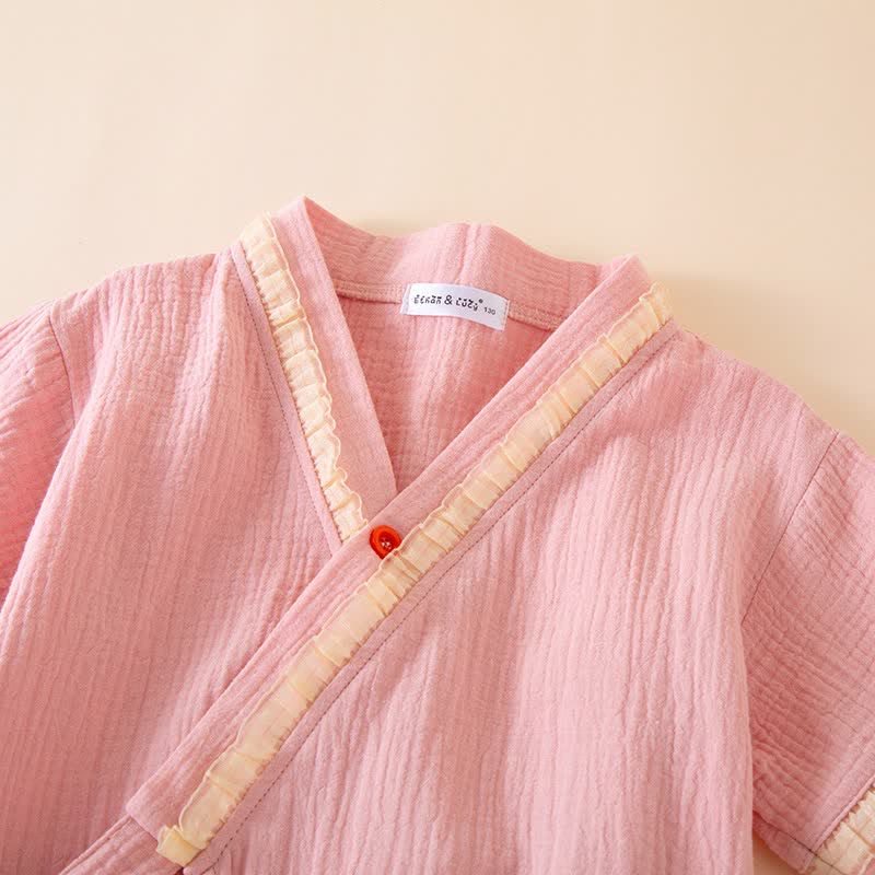 Ownkoti Ruffle Trim Kids' Cotton Muslin Robe - image 3