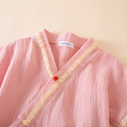 Ownkoti Ruffle Trim Kids' Cotton Muslin Robe - image 3