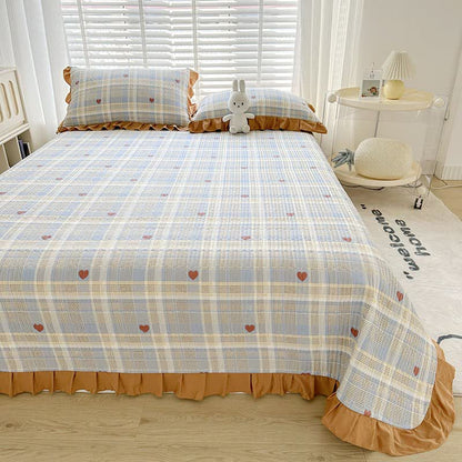 Ownkoti Plaid & Heart Print Cotton Twill Coverlet - image 2