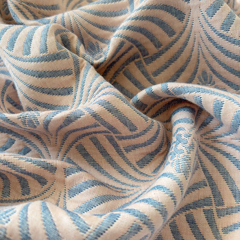 OwnkotiJacquard Reversible 3-layer Geometric Blanket Quilt - image 12
