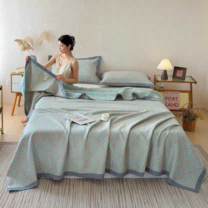 Ownkoti Botanical Leaves Cotton Gauze Bedspread Quilt - image 1