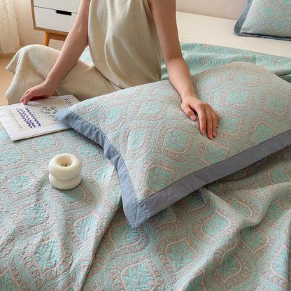 Ownkoti Botanical Leaves Cotton Gauze Bedspread Quilt - image 11