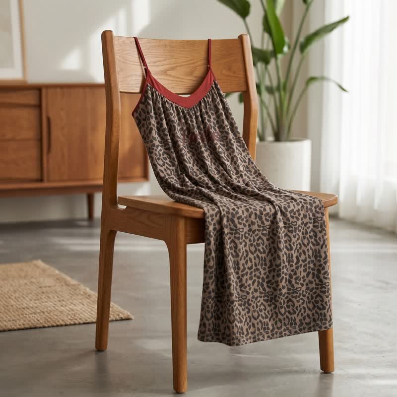Ownkoti Leopard Print Cotton Night Dress - image 1