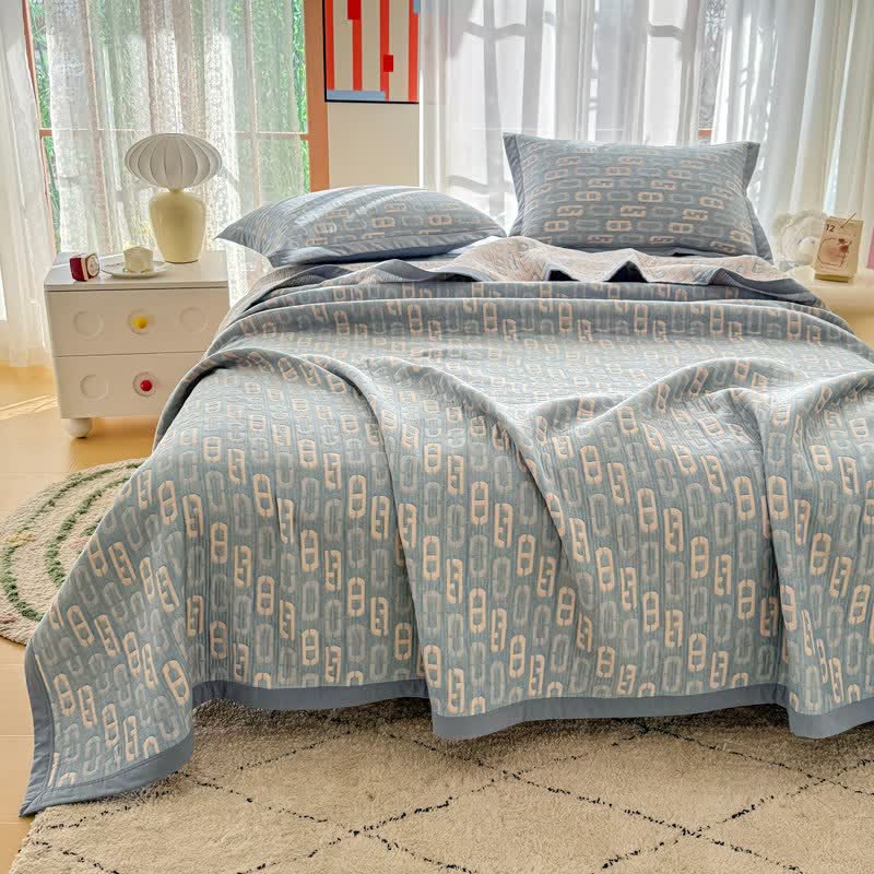 Ownkoti Geometric Jacquard Cotton Double Gauze Quilt - image 5