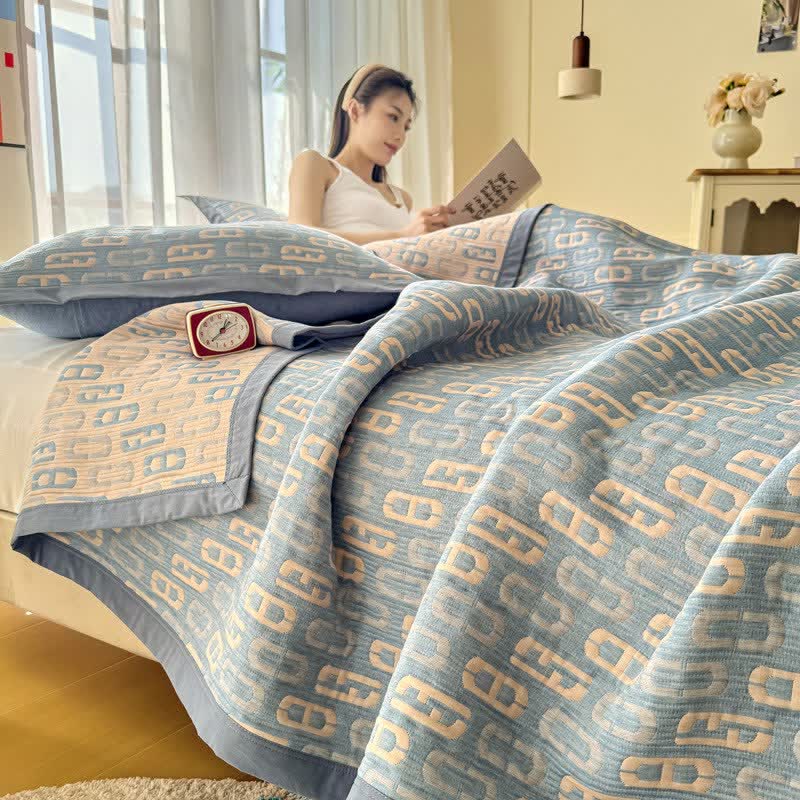 Ownkoti Geometric Jacquard Cotton Double Gauze Quilt - image 7