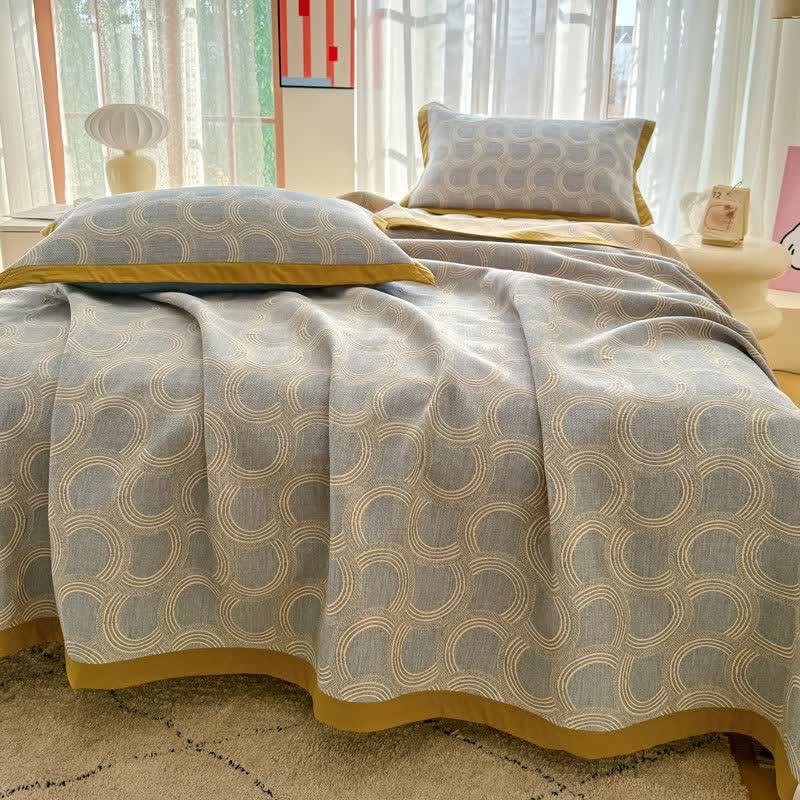 Ownkoti Reversible Geometric Jacquard Cotton Gauze Quilt - image 2