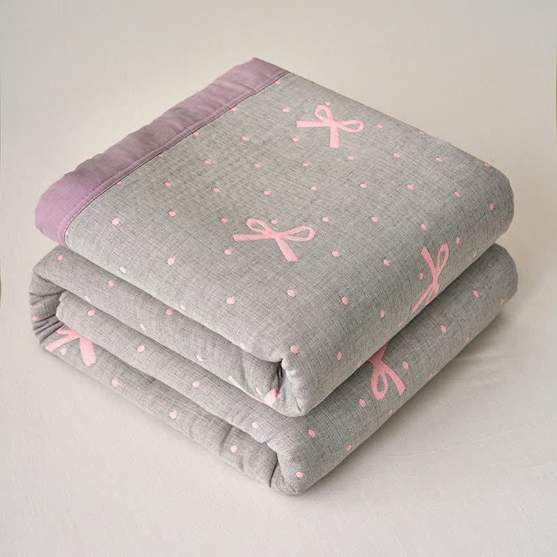 Ownkoti Reversible Bow Jacquard Cotton Gauze Quilt - image 1