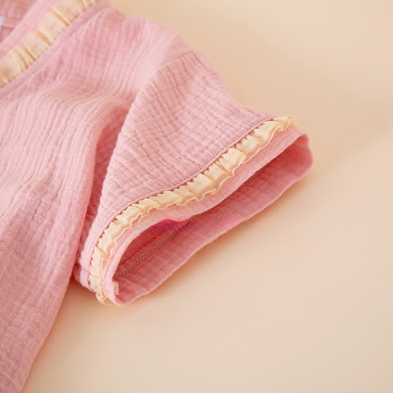 Ownkoti Ruffle Trim Kids' Cotton Muslin Robe - image 4