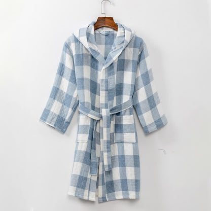 Ownkoti Kids' Plaid Hooded Cotton Bathrobe - image 8
