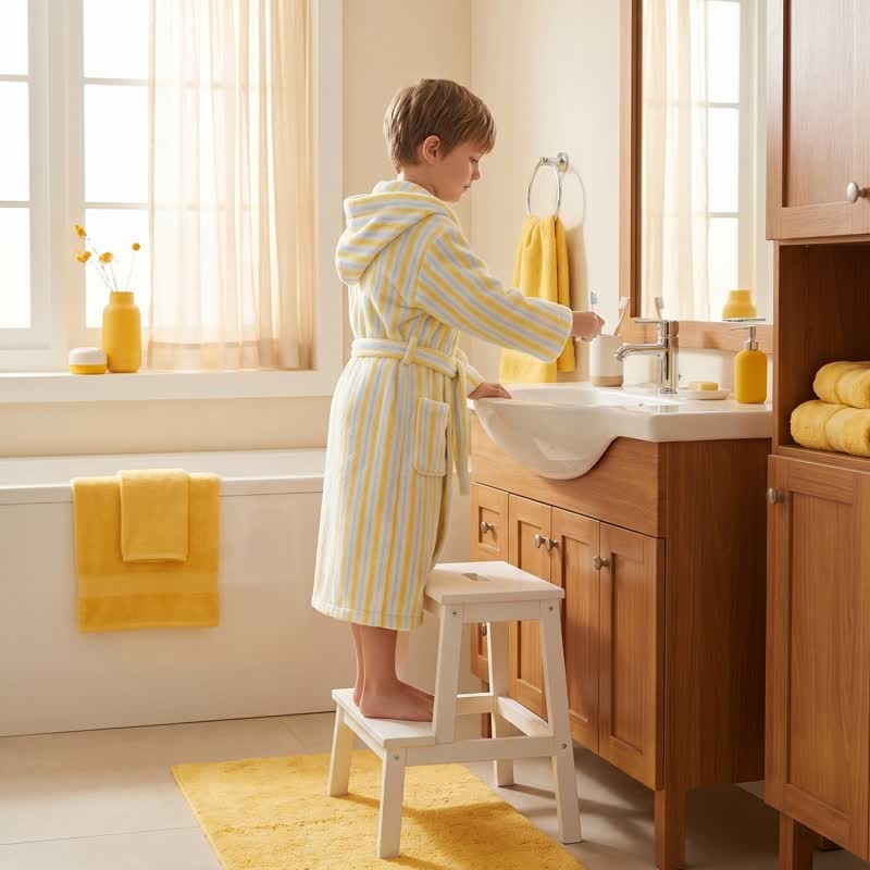 Ownkoti Pastel Stripe Cotton Kids Bathrobe - image 2