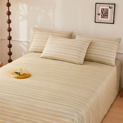 Ownkoti Rustic Cotton Linen Stripe Bedspread - image 1